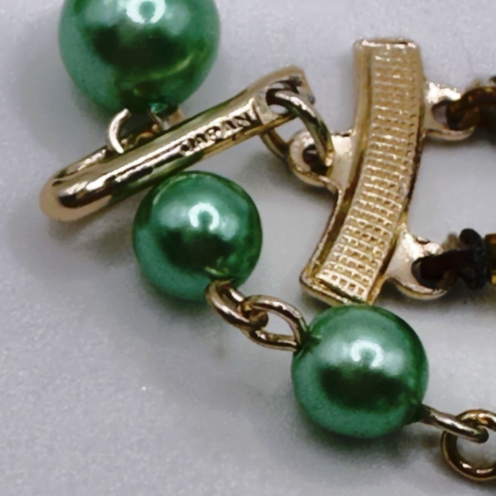 Vintage Japan Double Strand Necklace Clip On Earrings Set 2 18" - Picture 8 of 9